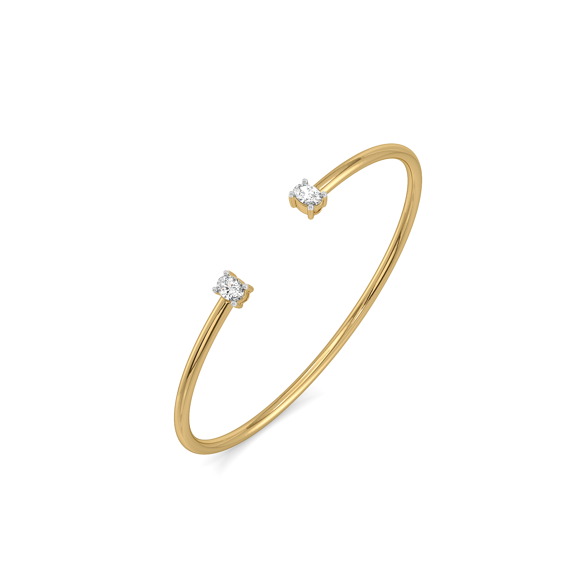 Elegant Oval - Pure Gold Lab Diamond Bangle Main image