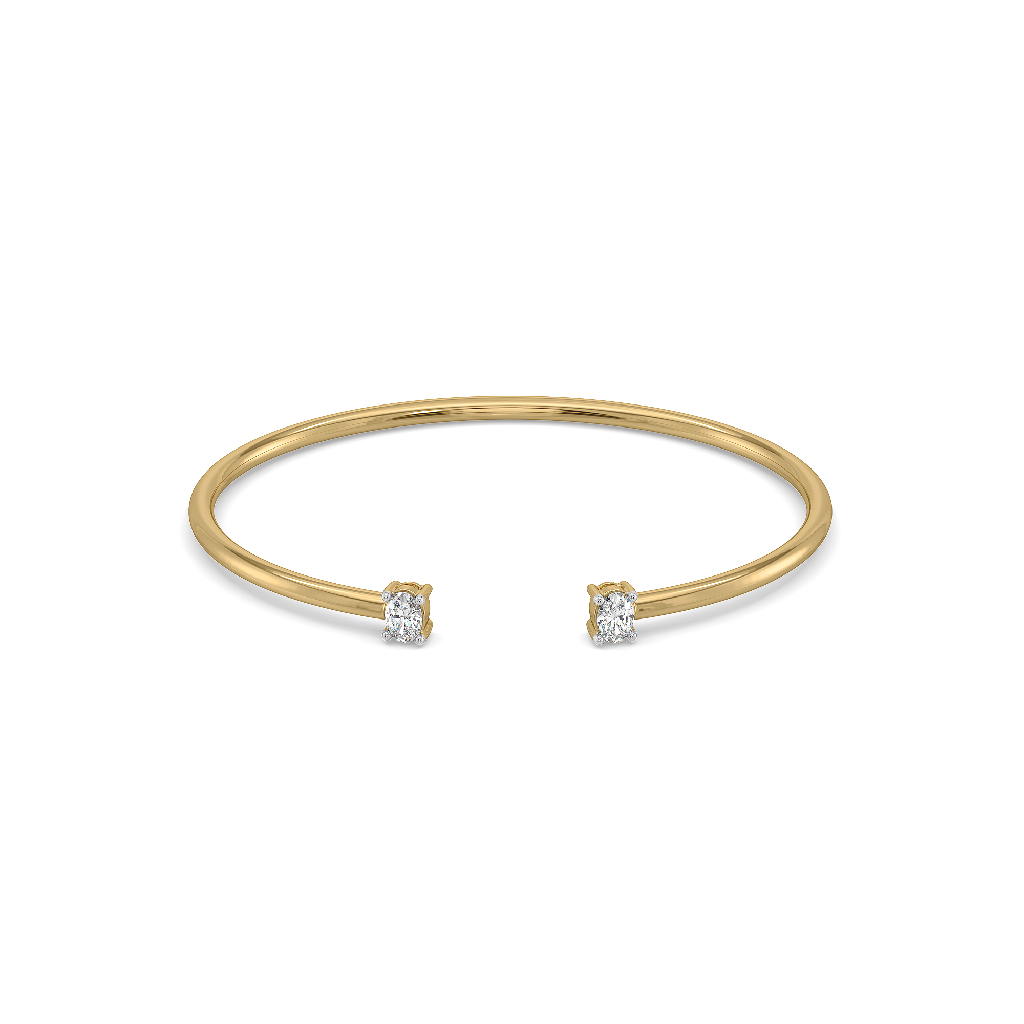 Elegant Oval - Pure Gold Lab Diamond Bangle