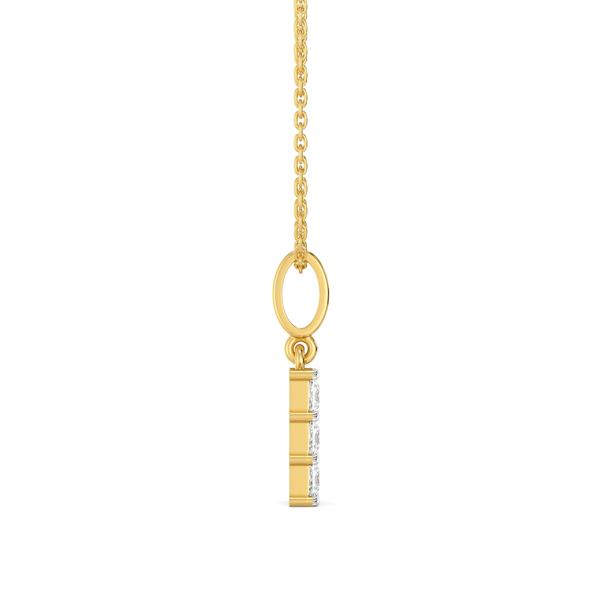 Crown Square - Pure Gold Lab Diamond Pendant