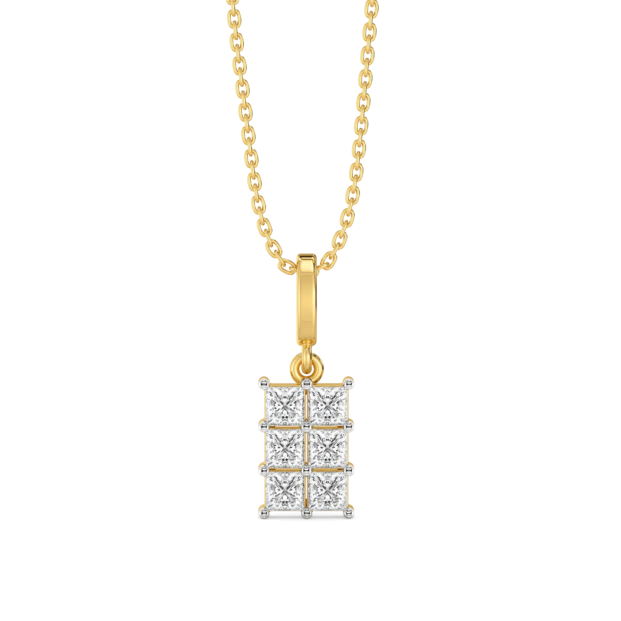 Crown Square - Pure Gold Lab Diamond Pendant Main image