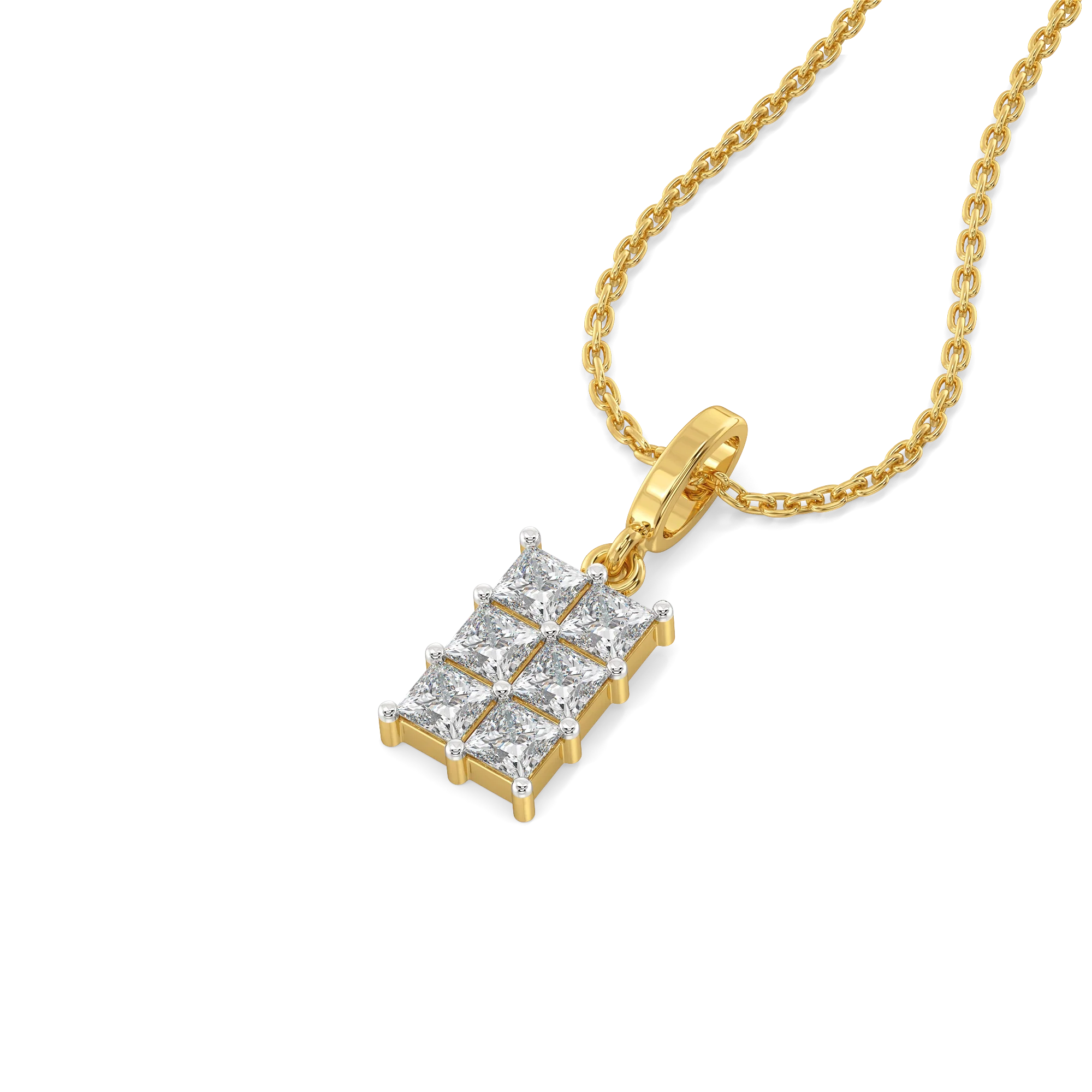 Crown Square - Pure Gold Lab Diamond Pendant Secondary image