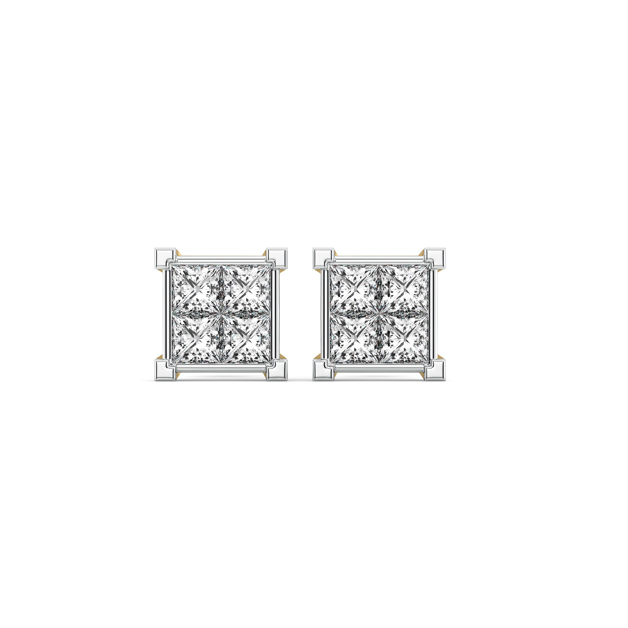 Crown Square - Pure Gold Lab Diamond Stud Earrings