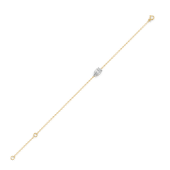 Feathered Pear - Pure Gold Lab Diamond Solitaire Bracelet