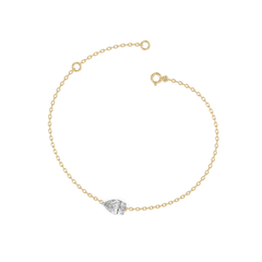Feathered Pear - Pure Gold Lab Diamond Solitaire Bracelet