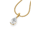 Feathered Pear - Pure Gold Lab Diamond Solitaire Pendant