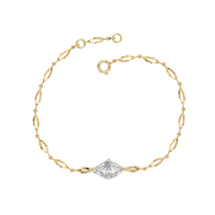 Threaded in Pear - Pure Gold Lab Diamond Solitaire Bracelet