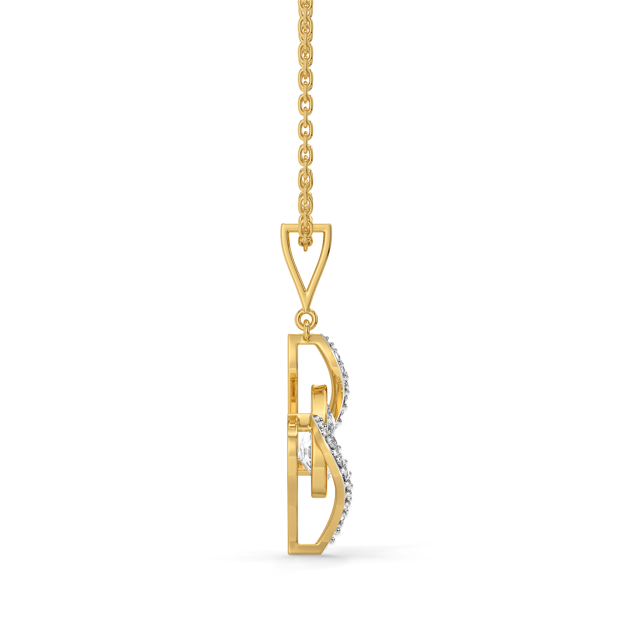 Threaded in Pear - Pure Gold Lab Diamond Solitaire Pendant
