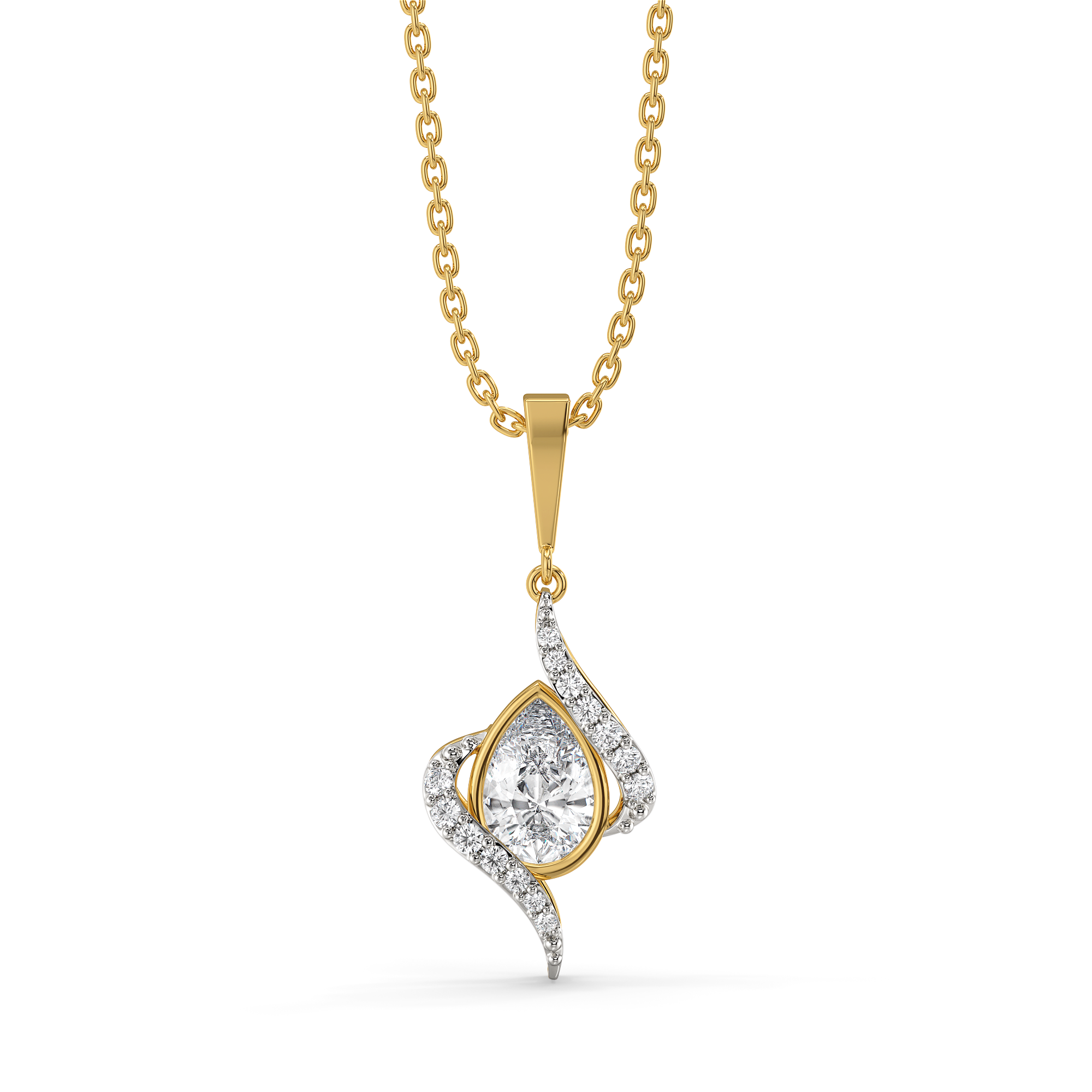 Threaded in Pear - Pure Gold Lab Diamond Solitaire Pendant