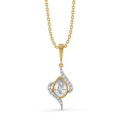 Threaded in Pear - Pure Gold Lab Diamond Solitaire Pendant