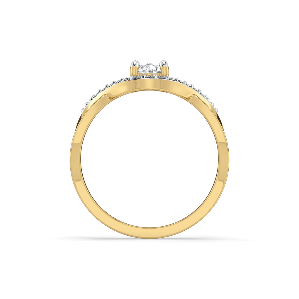Threaded in Pear - Pure Gold Lab Diamond Solitaire Ring