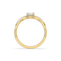 Threaded in Pear - Pure Gold Lab Diamond Solitaire Ring