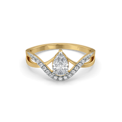 Threaded in Pear - Pure Gold Lab Diamond Solitaire Ring