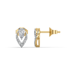 Threaded in Pear - Pure Gold Lab Diamond Solitaire Earrings