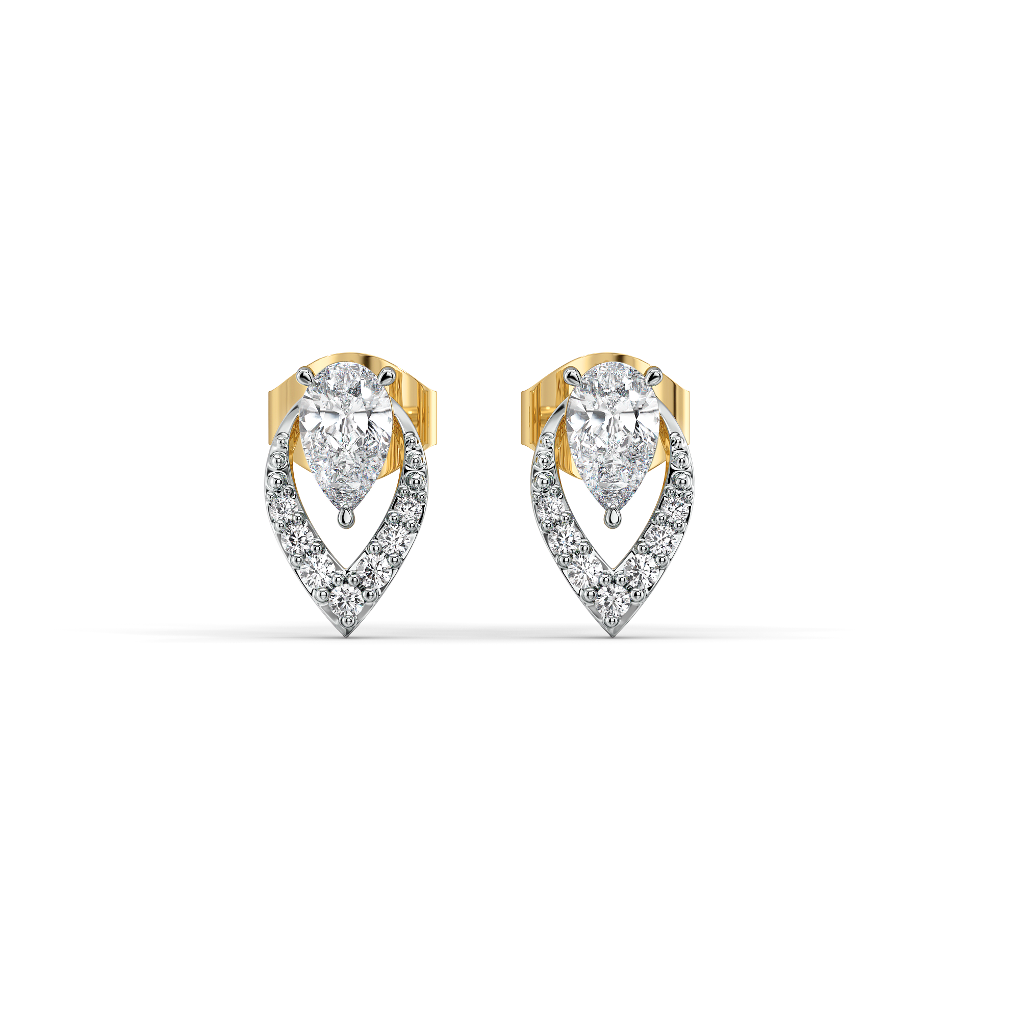 Threaded in Pear - Pure Gold Lab Diamond Solitaire Earrings