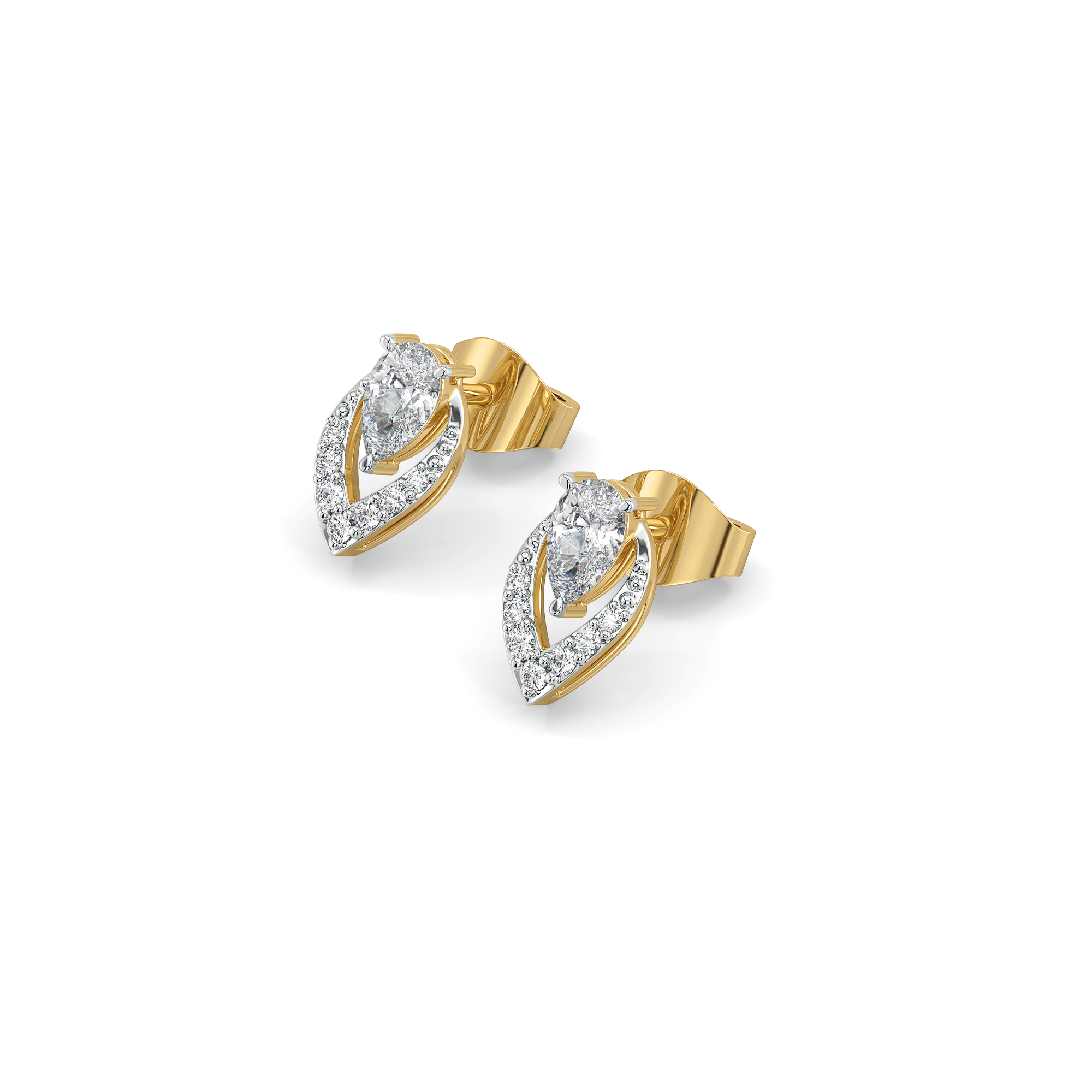 Threaded in Pear - Pure Gold Lab Diamond Solitaire Earrings