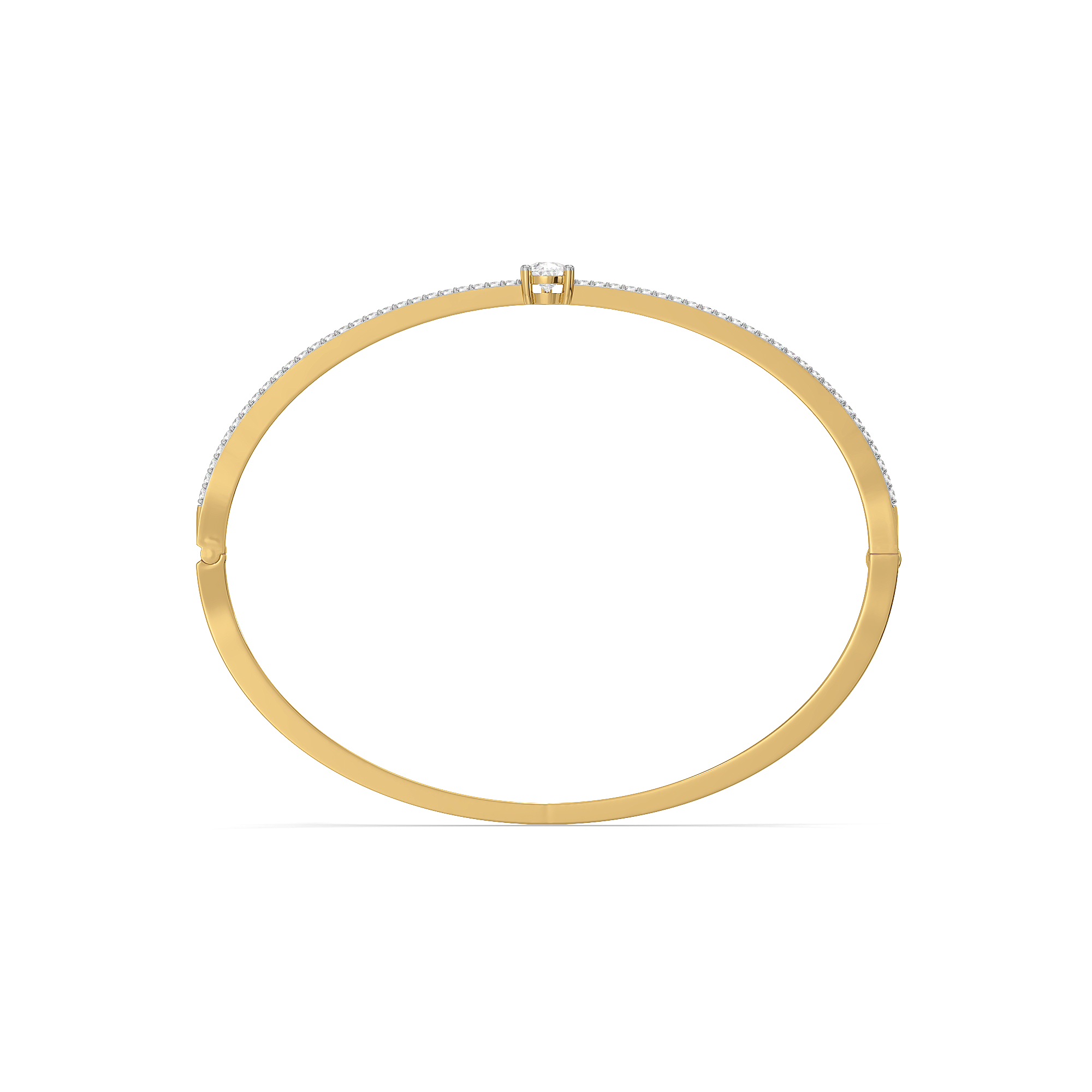 Soft Pearline - Pure Gold Lab Diamond Solitaire Bangle