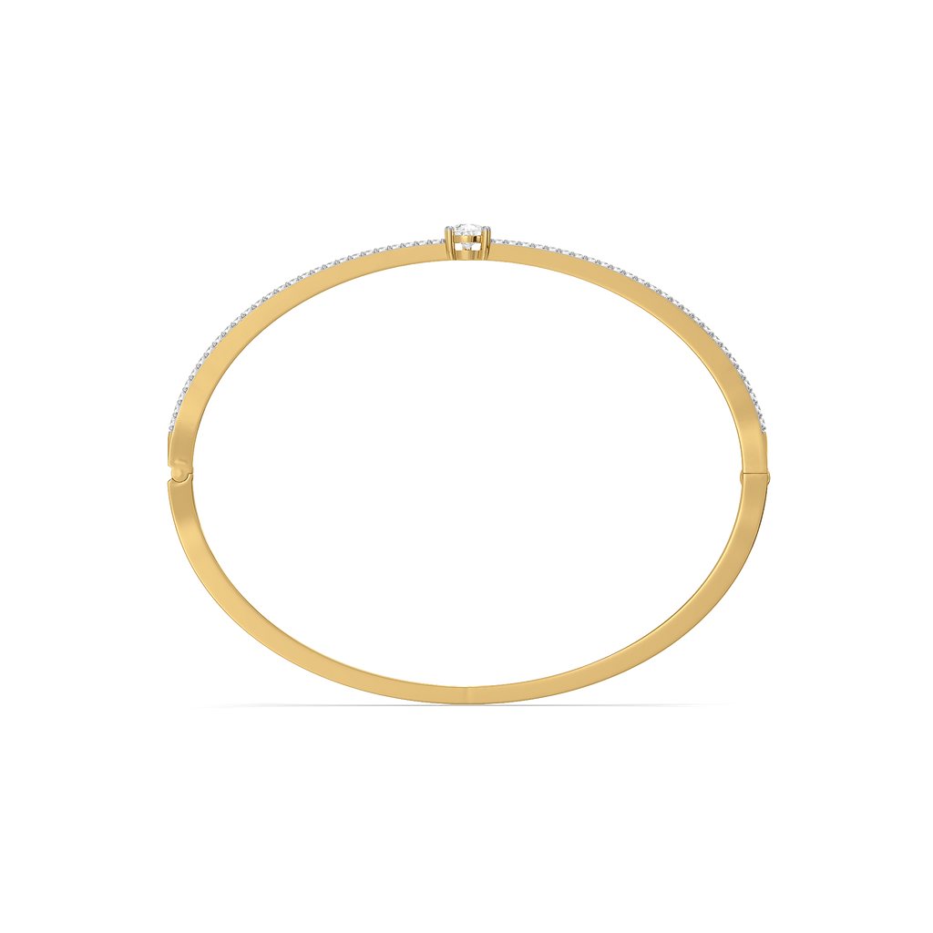 Soft Pearline - Pure Gold Lab Diamond Solitaire Bangle