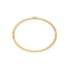 Soft Pearline - Pure Gold Lab Diamond Solitaire Bangle
