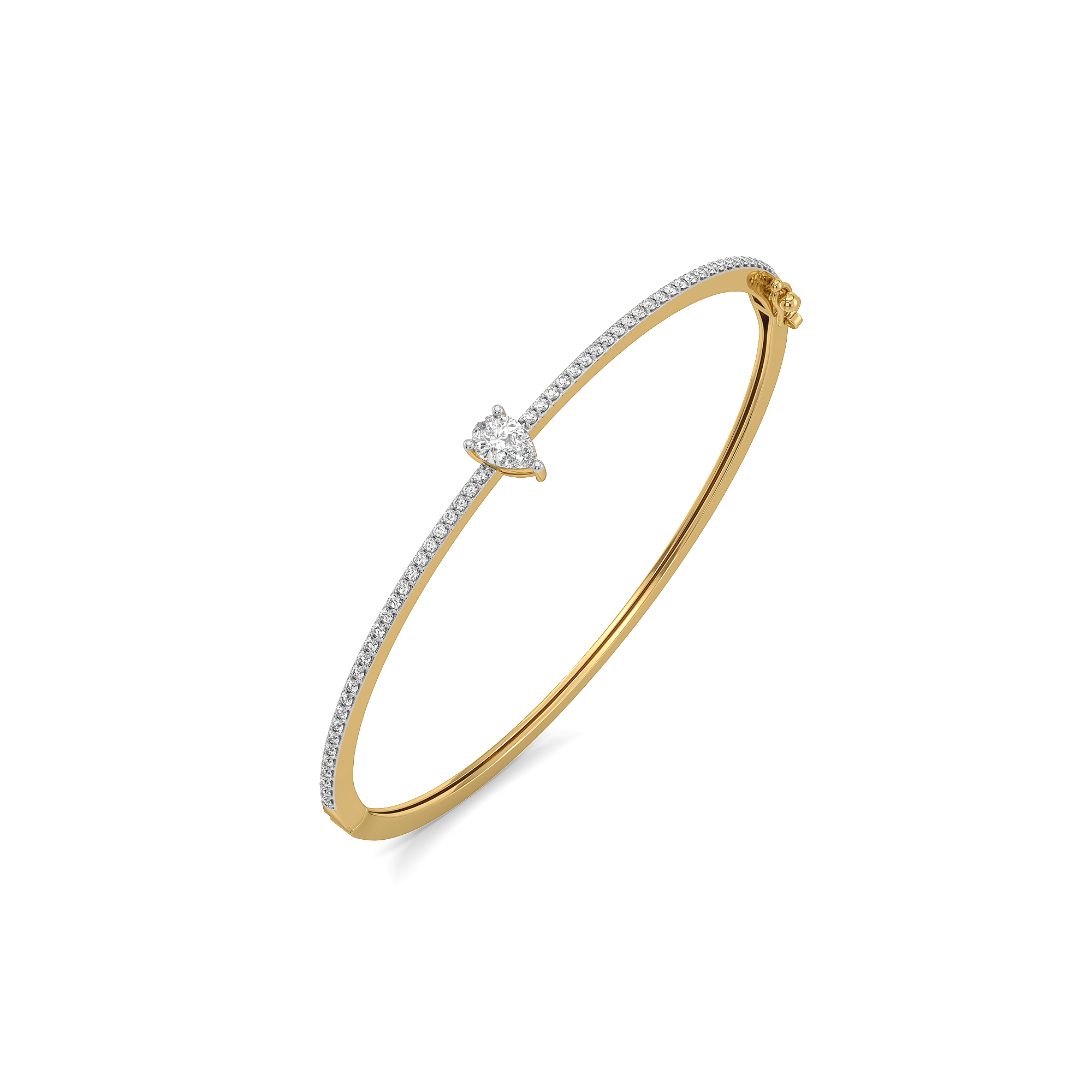 Soft Pearline - Pure Gold Lab Diamond Solitaire Bangle Main image
