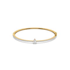 Soft Pearline - Pure Gold Lab Diamond Solitaire Bangle