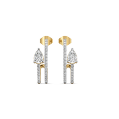 Soft Pearline - Pure Gold Lab Diamond Solitaire Hoop Earrings