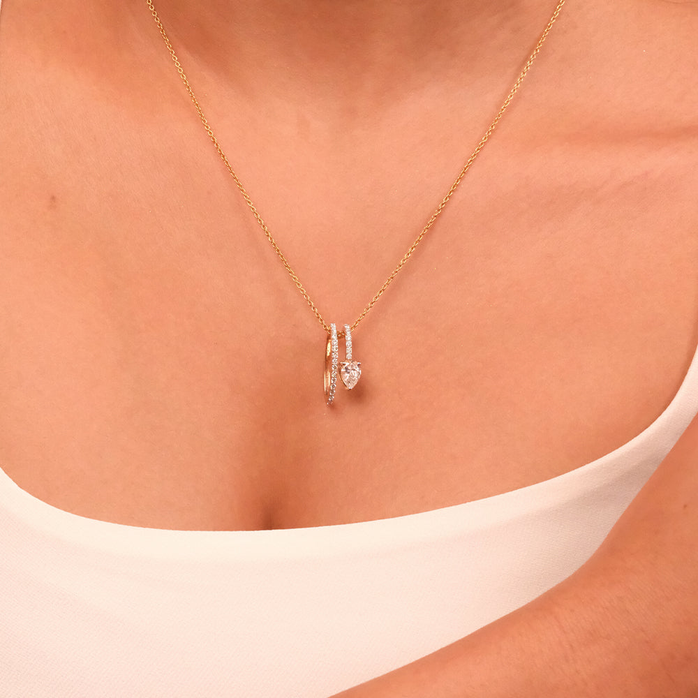 Soft Pearline - Pure Gold Lab Diamond Solitaire Pendant Secondary image