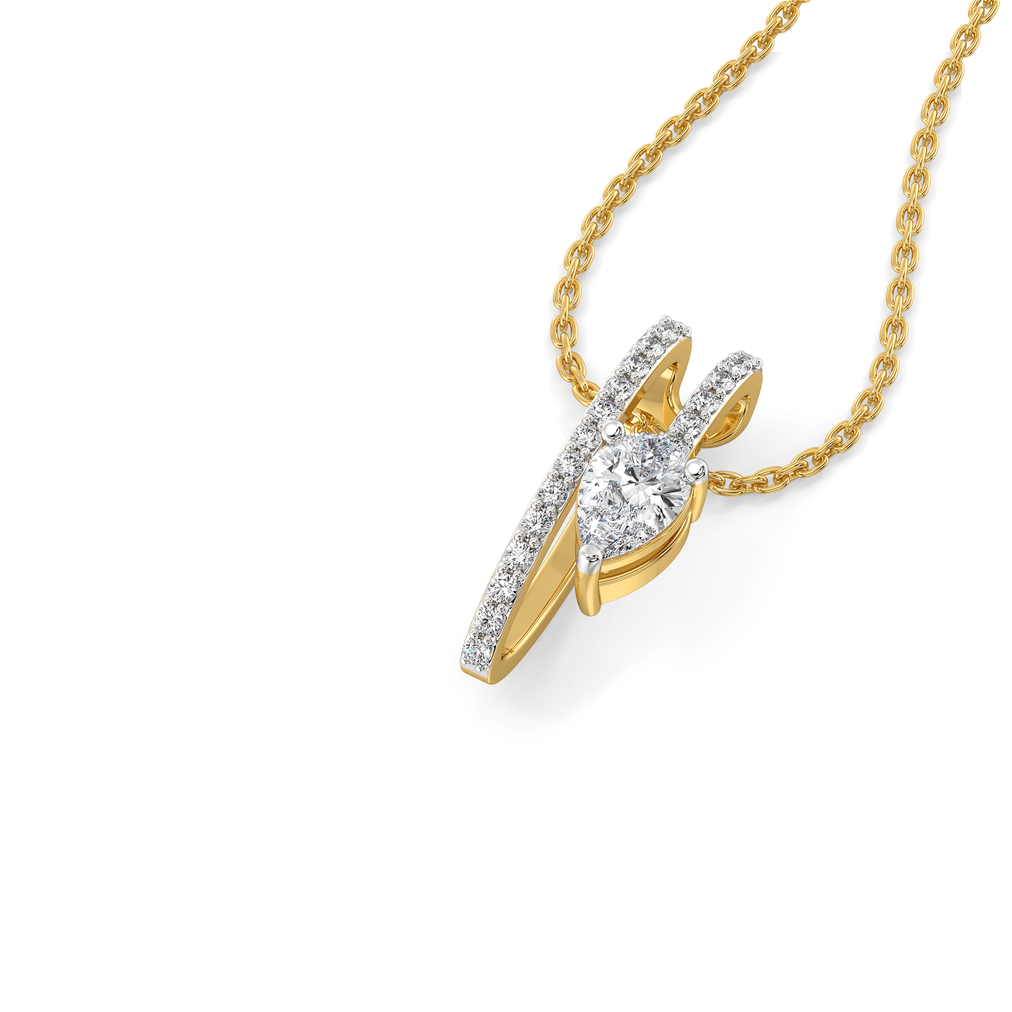 Soft Pearline - Pure Gold Lab Diamond Solitaire Pendant Main image