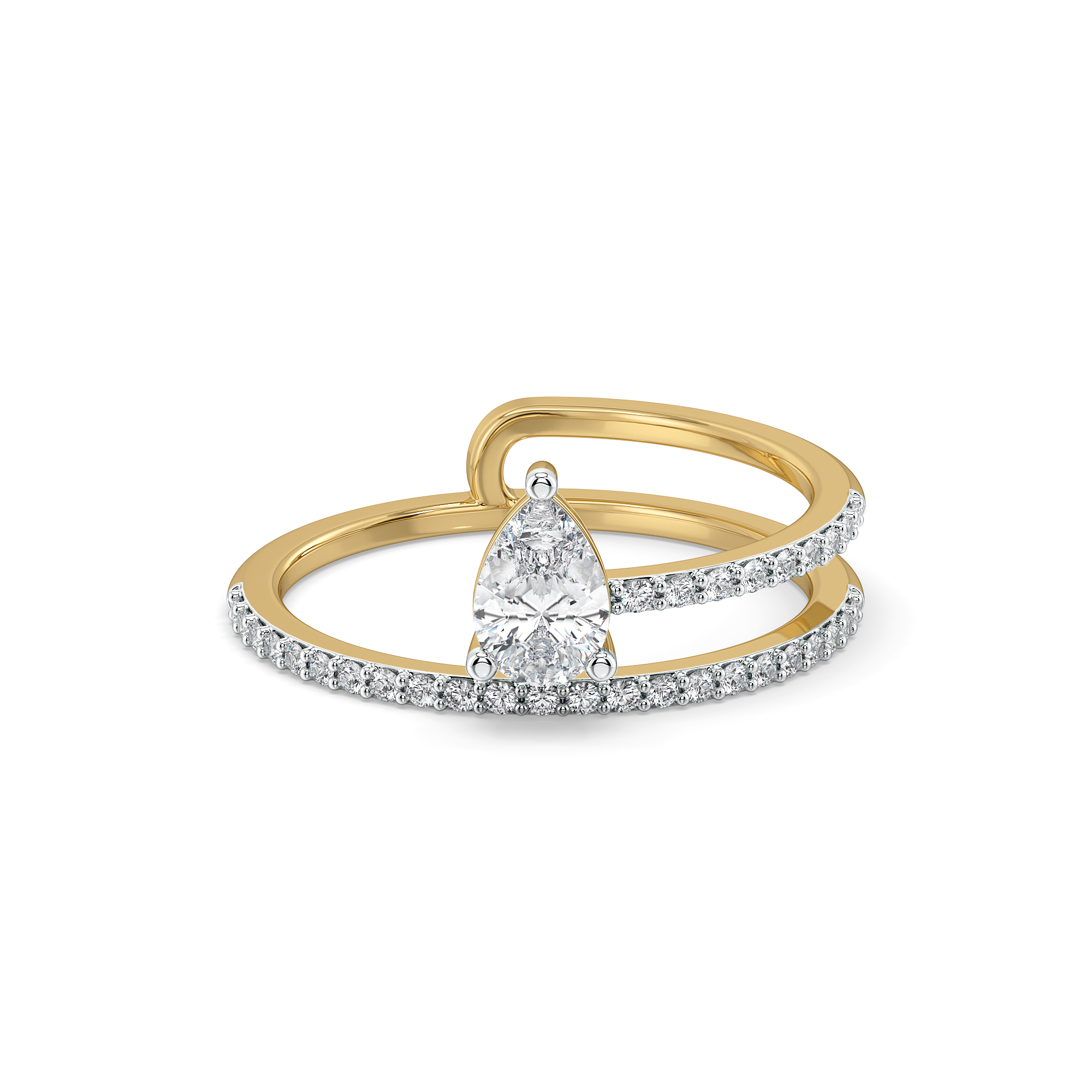 Soft Pearline - Pure Gold Lab Diamond Solitaire Ring