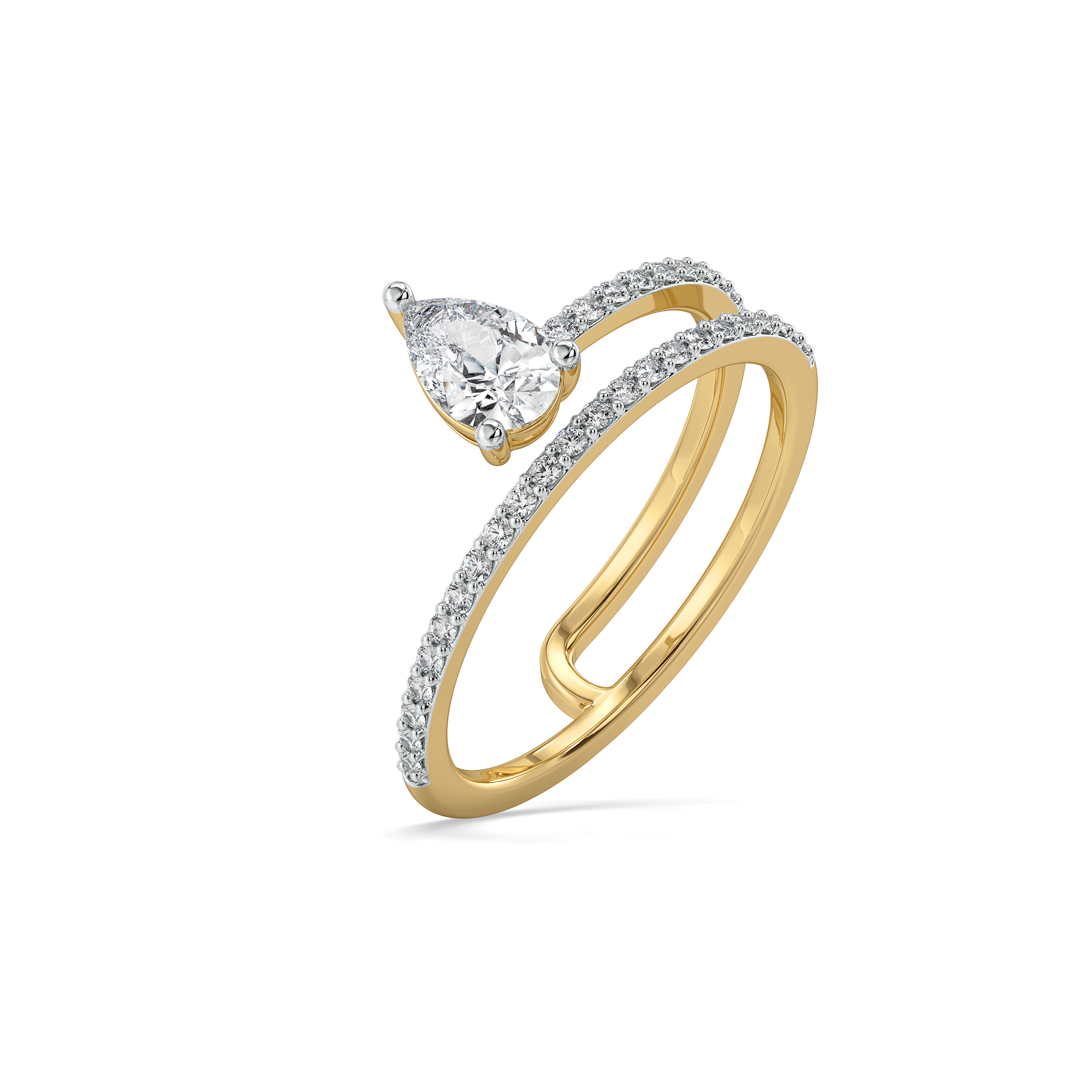 Soft Pearline - Pure Gold Lab Diamond Solitaire Ring Main image
