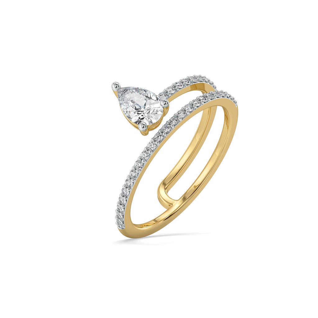 Soft Pearline - Pure Gold Lab Diamond Solitaire Ring