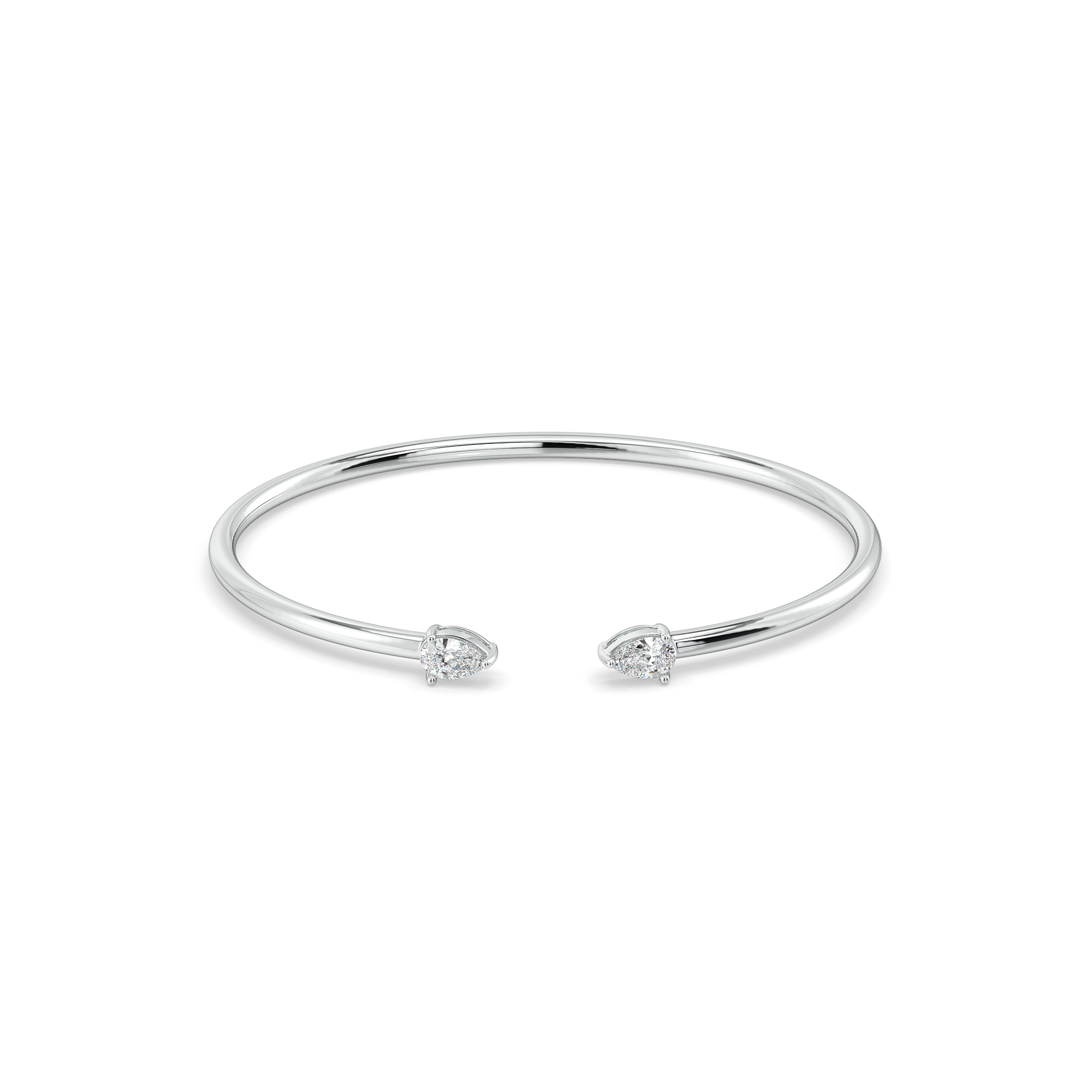 Sway in Pear - Pure Gold Lab Diamond Solitaire Bangle
