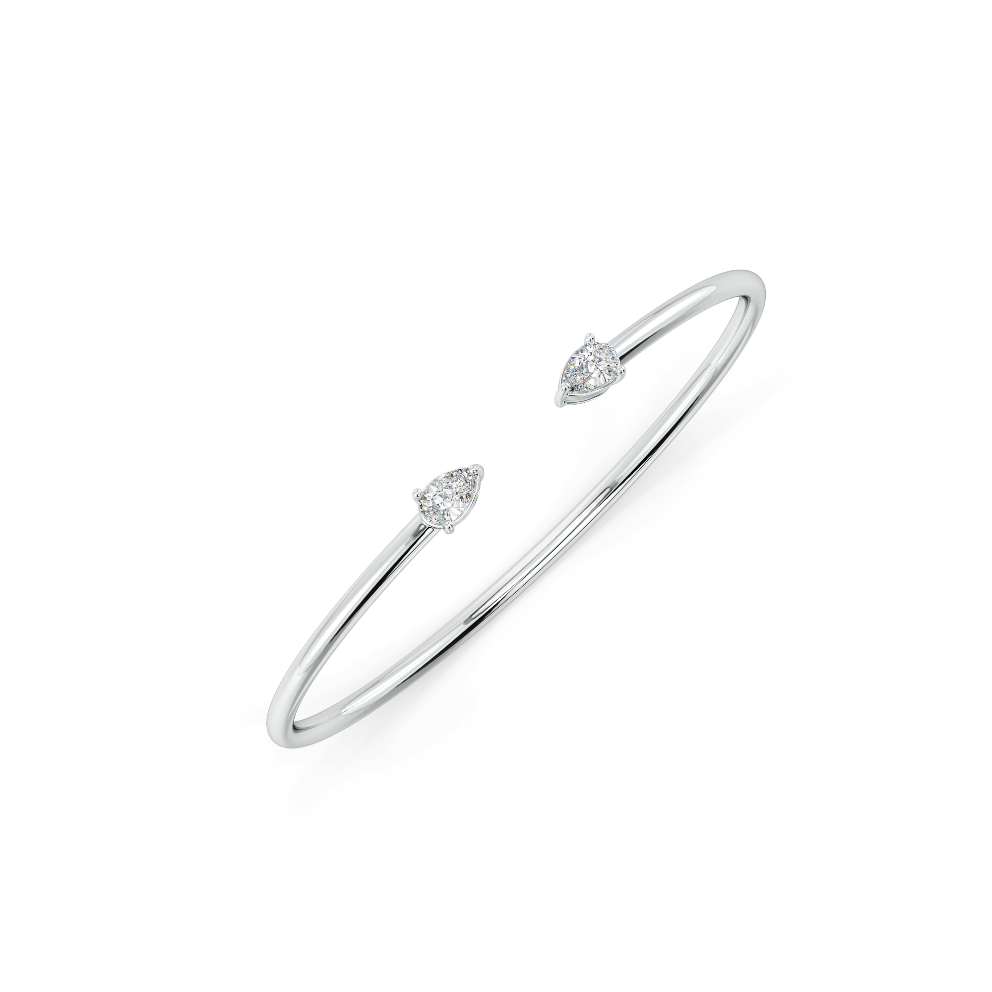 Sway in Pear - Pure Gold Lab Diamond Solitaire Bangle Main image