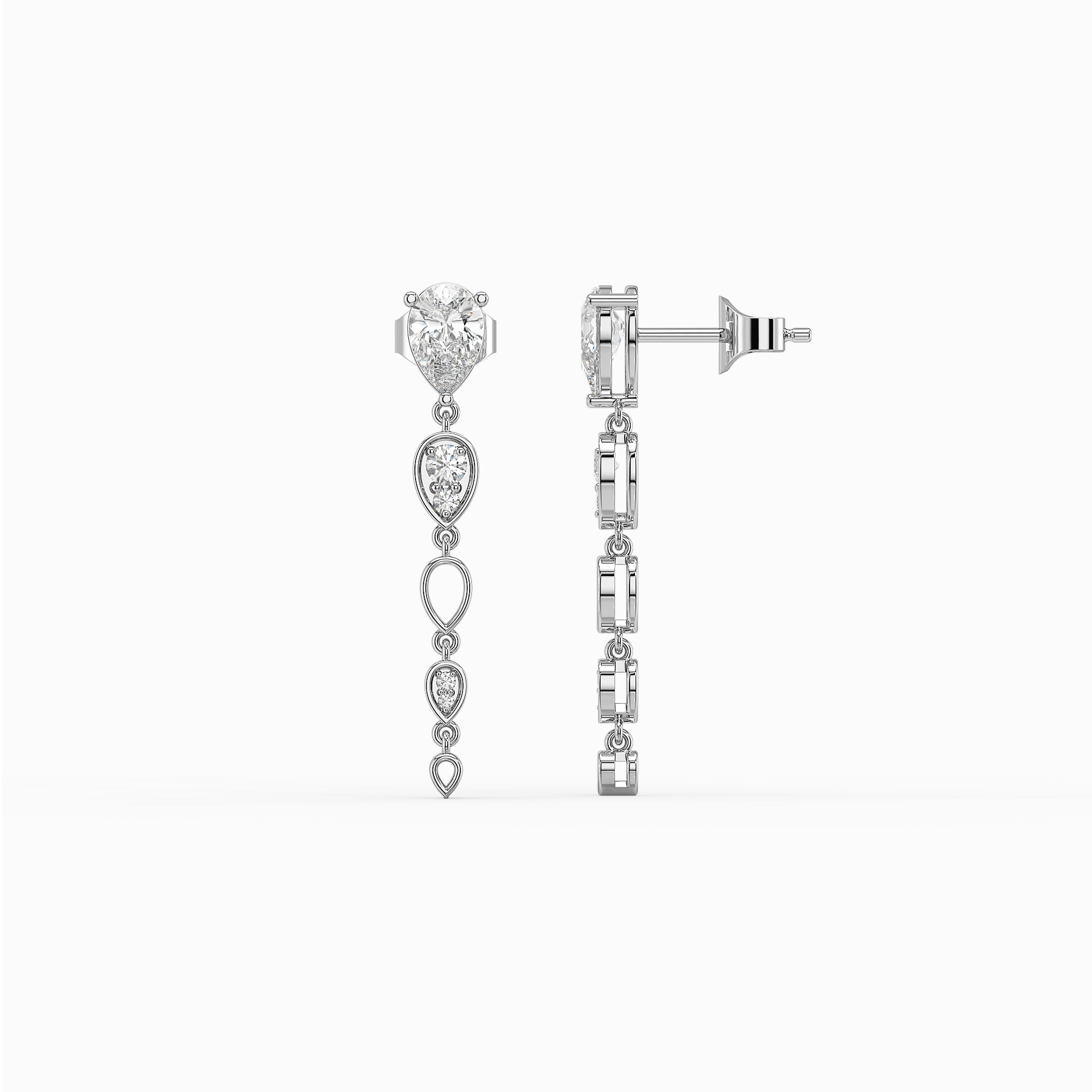 Sway in Pear - Pure Gold Lab Diamond Solitaire Drop Earrings