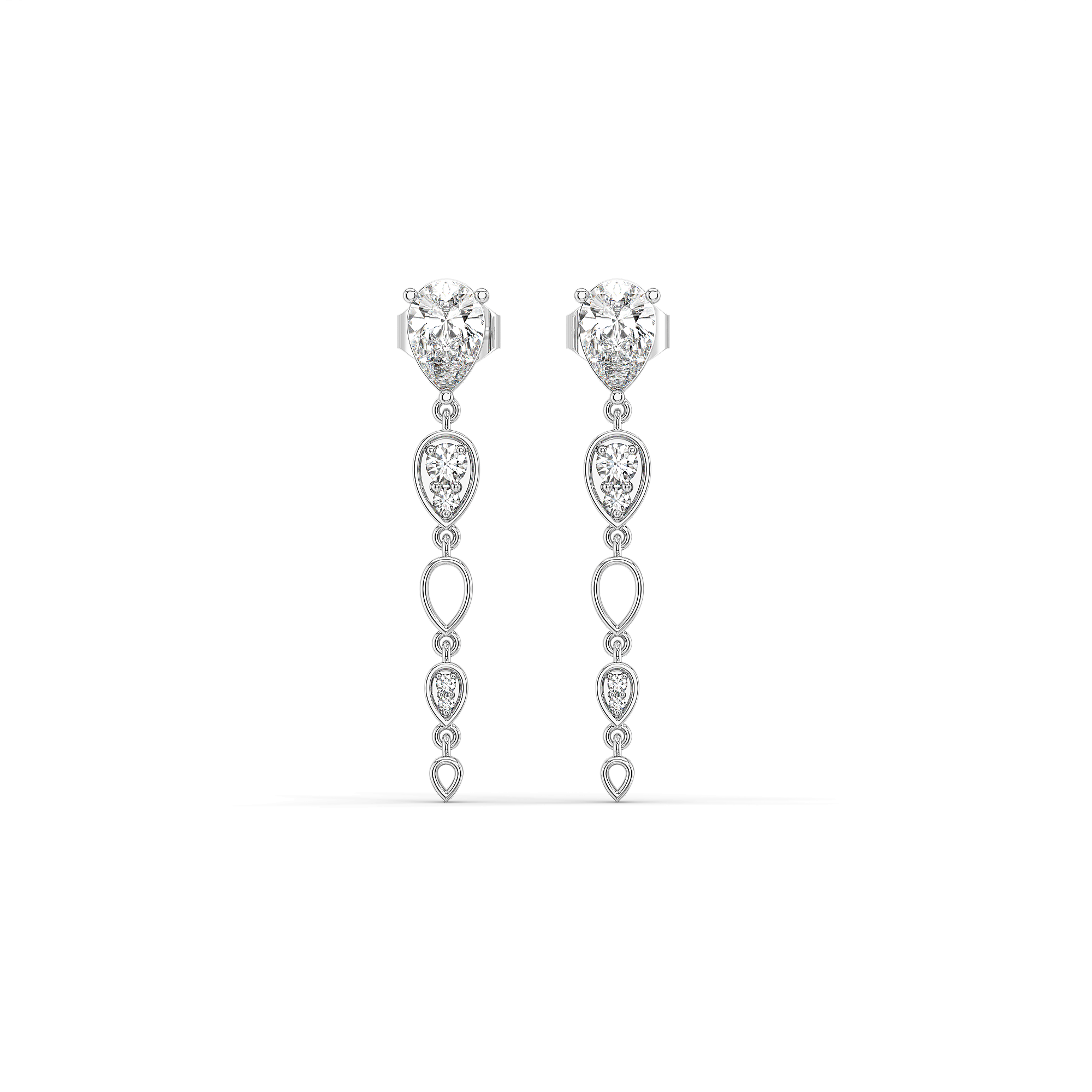 Sway in Pear - Pure Gold Lab Diamond Solitaire Drop Earrings Main image