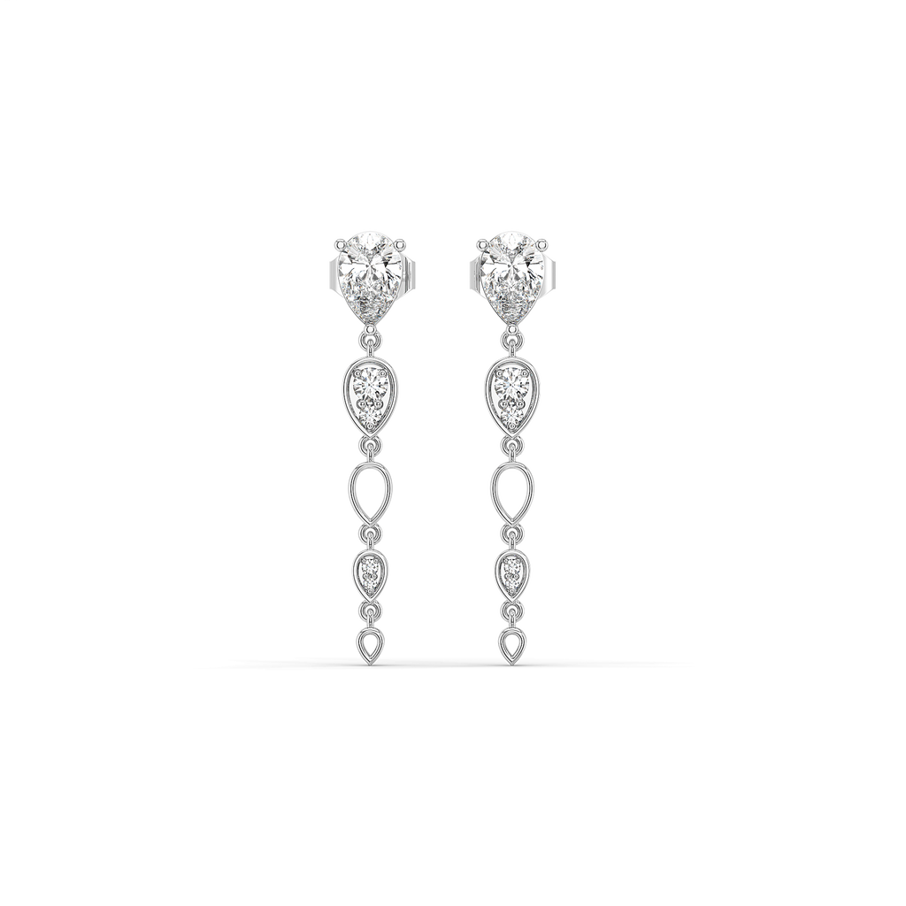 Sway in Pear - Pure Gold Lab Diamond Solitaire Drop Earrings