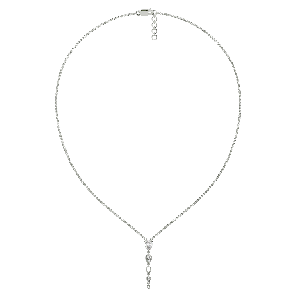 Sway in Pear - Pure Gold Lab Diamond Solitaire Necklace