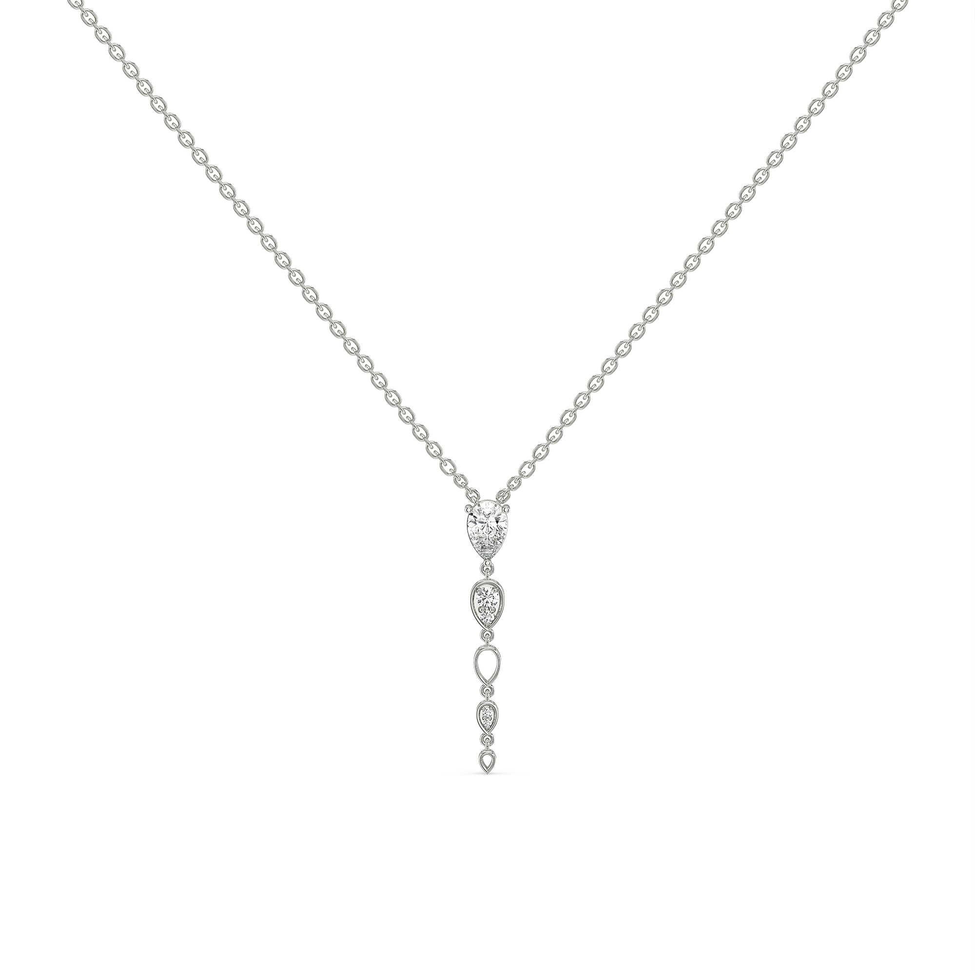 Sway in Pear - Pure Gold Lab Diamond Solitaire Necklace Main image