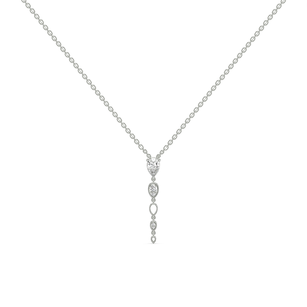 Sway in Pear - Pure Gold Lab Diamond Solitaire Necklace