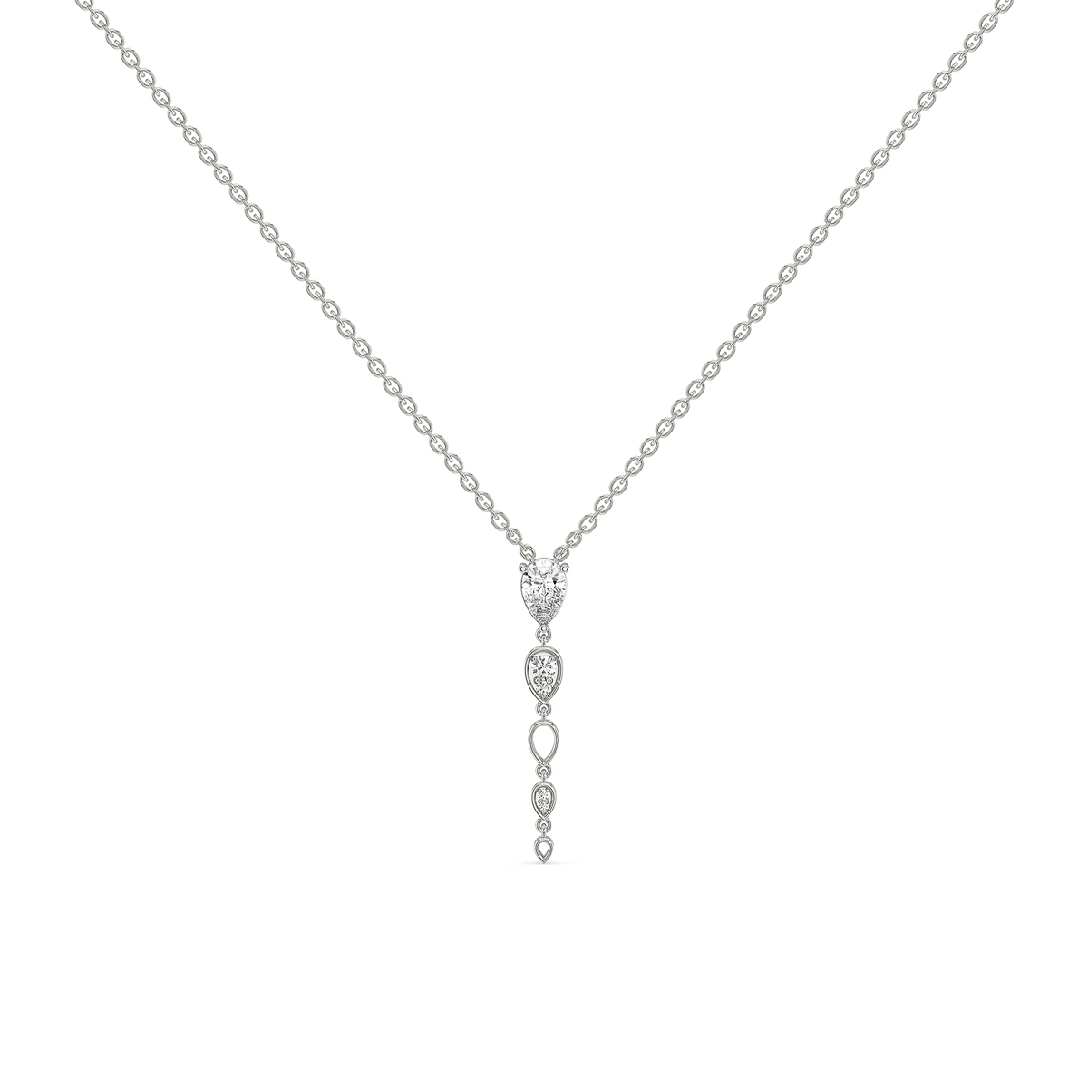 Sway in Pear - Pure Gold Lab Diamond Solitaire Necklace