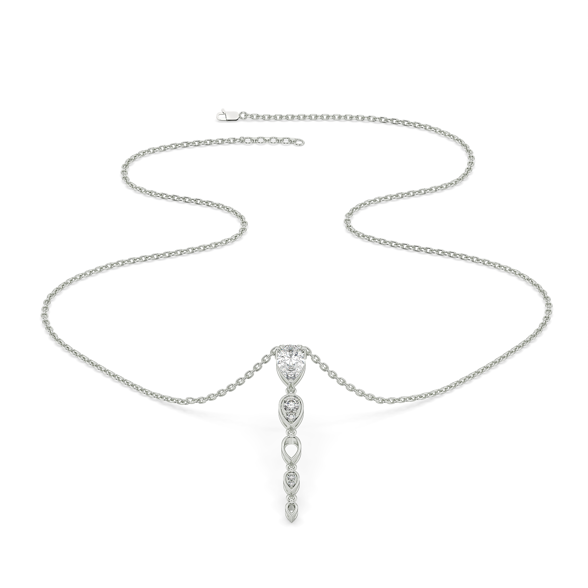 Sway in Pear - Pure Gold Lab Diamond Solitaire Necklace