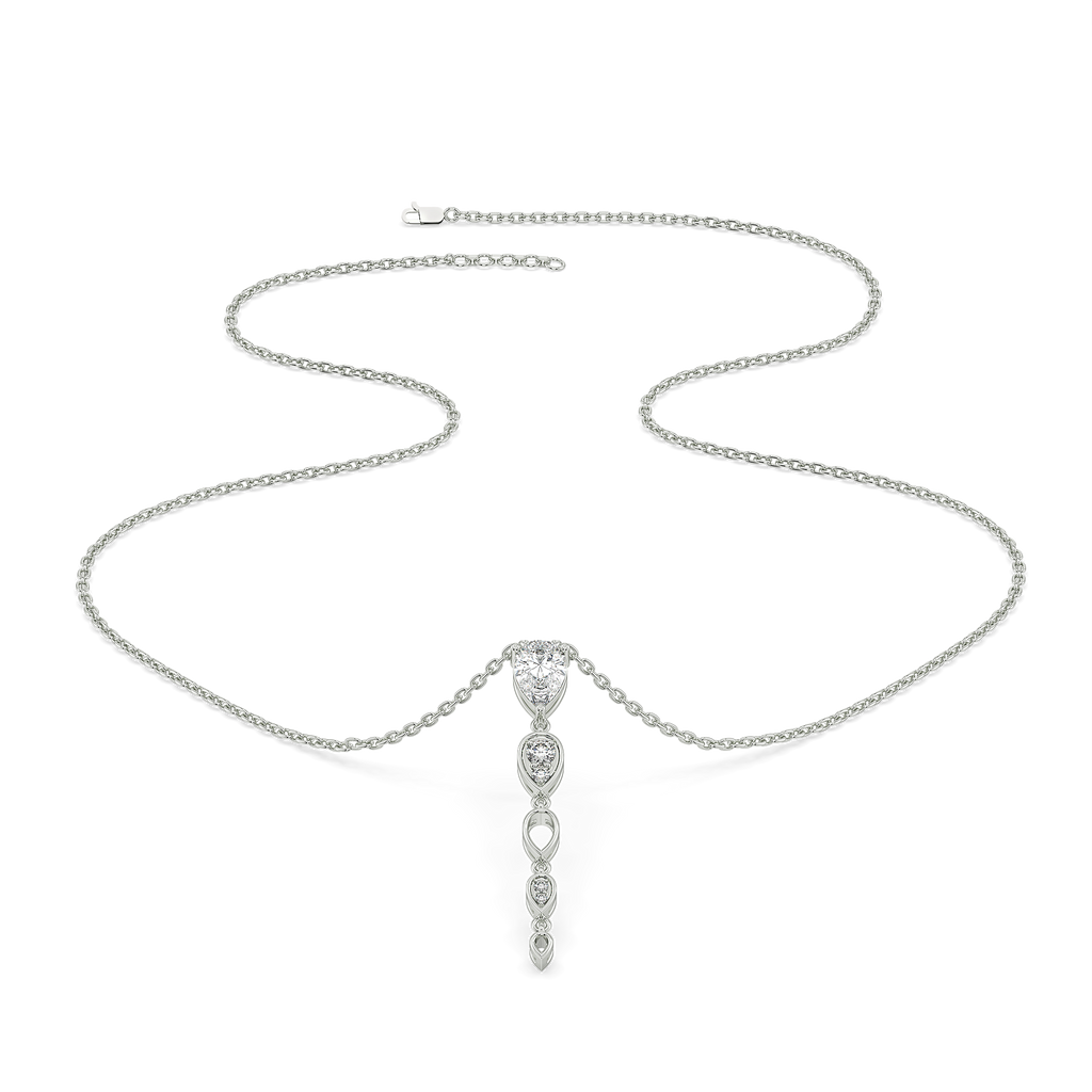 Sway in Pear - Pure Gold Lab Diamond Solitaire Necklace