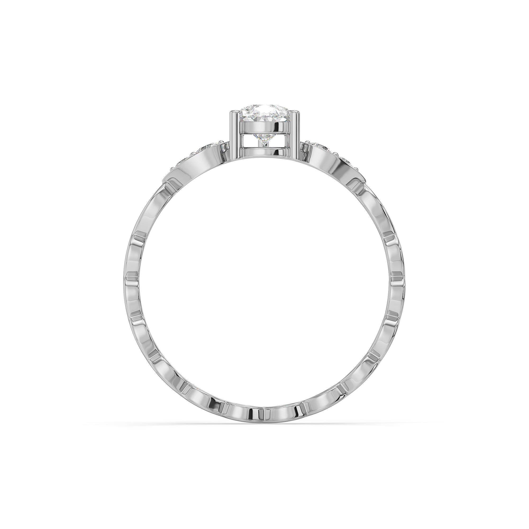 Sway in Pear - Pure Gold Lab Diamond Solitaire Ring