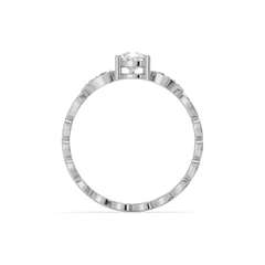 Sway in Pear - Pure Gold Lab Diamond Solitaire Ring