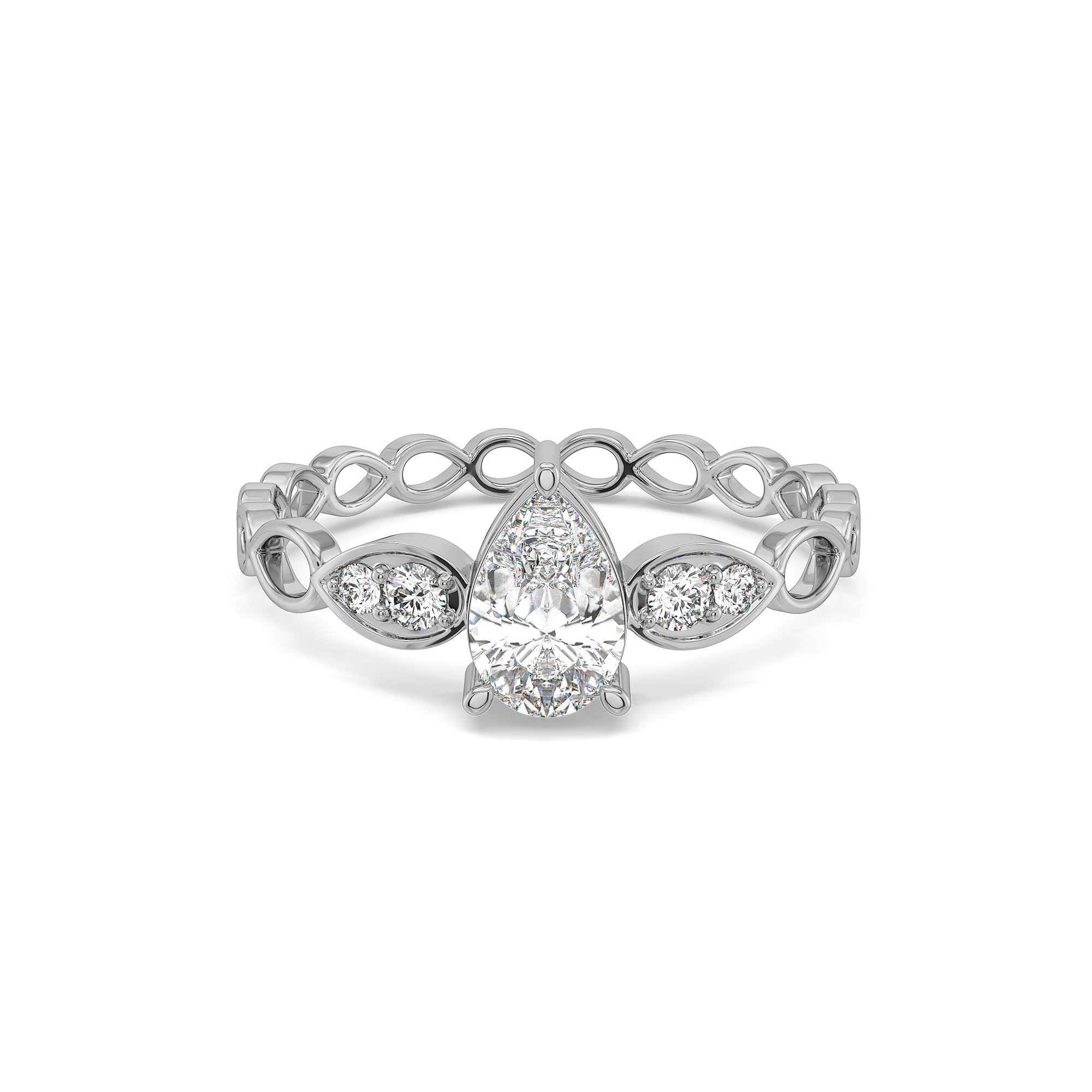 Sway in Pear - Pure Gold Lab Diamond Solitaire Ring Secondary image