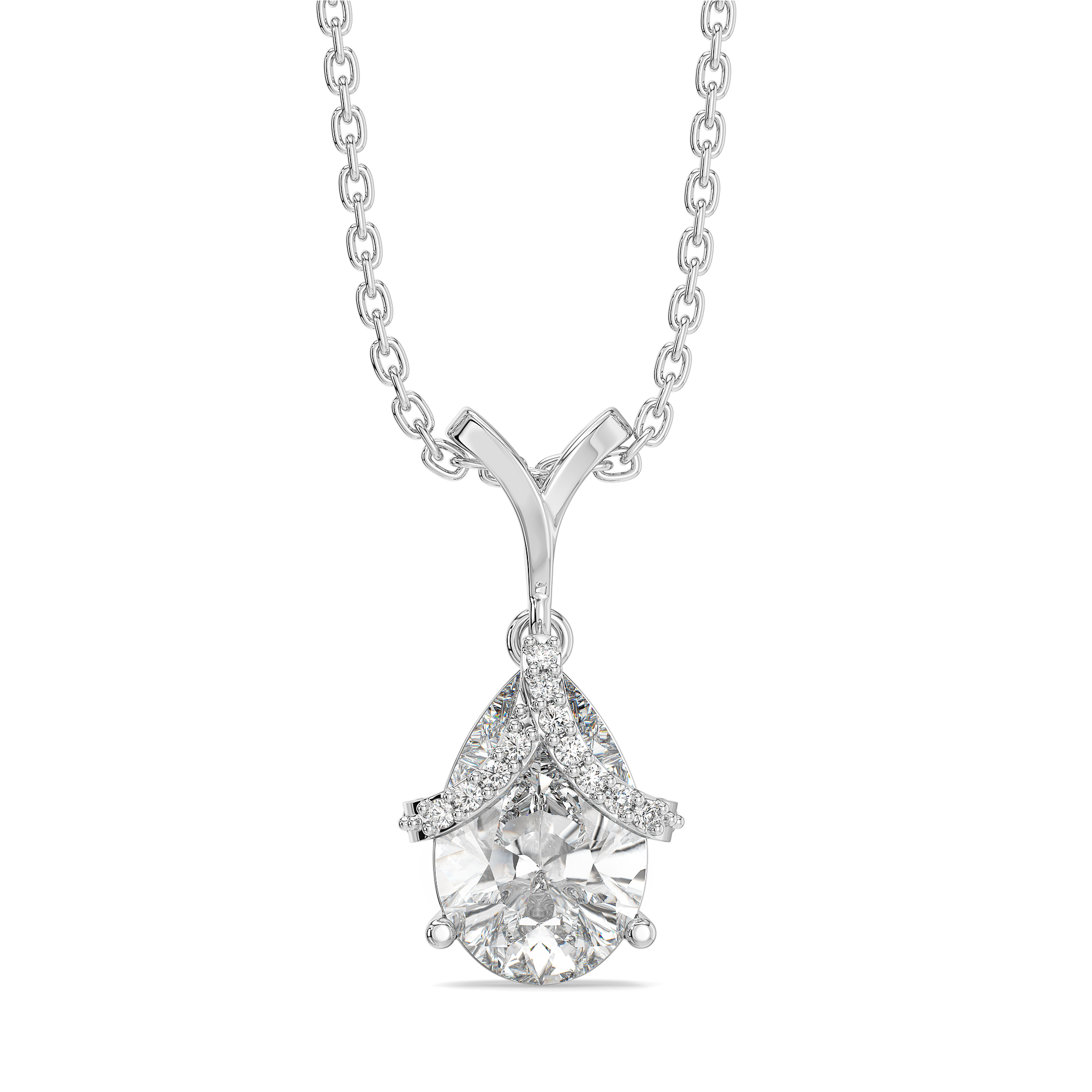 Overlaced in Pear - Pure Gold Lab Diamond Solitaire Pendant