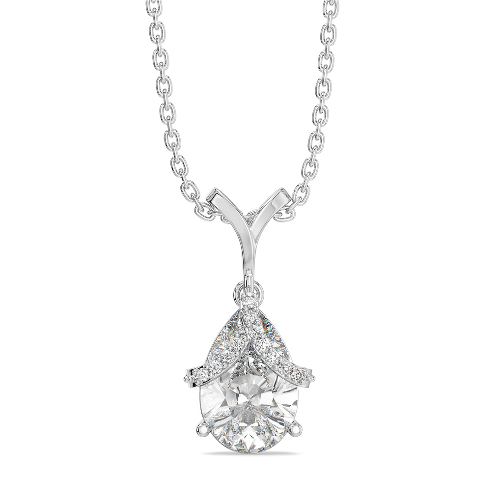Overlaced in Pear - Pure Gold Lab Diamond Solitaire Pendant