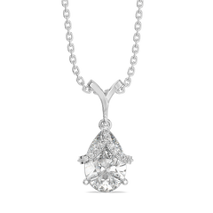 Overlaced in Pear - Pure Gold Lab Diamond Solitaire Pendant