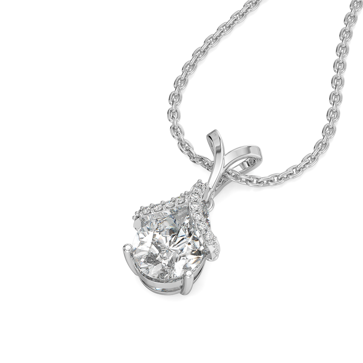 Overlaced in Pear - Pure Gold Lab Diamond Solitaire Pendant