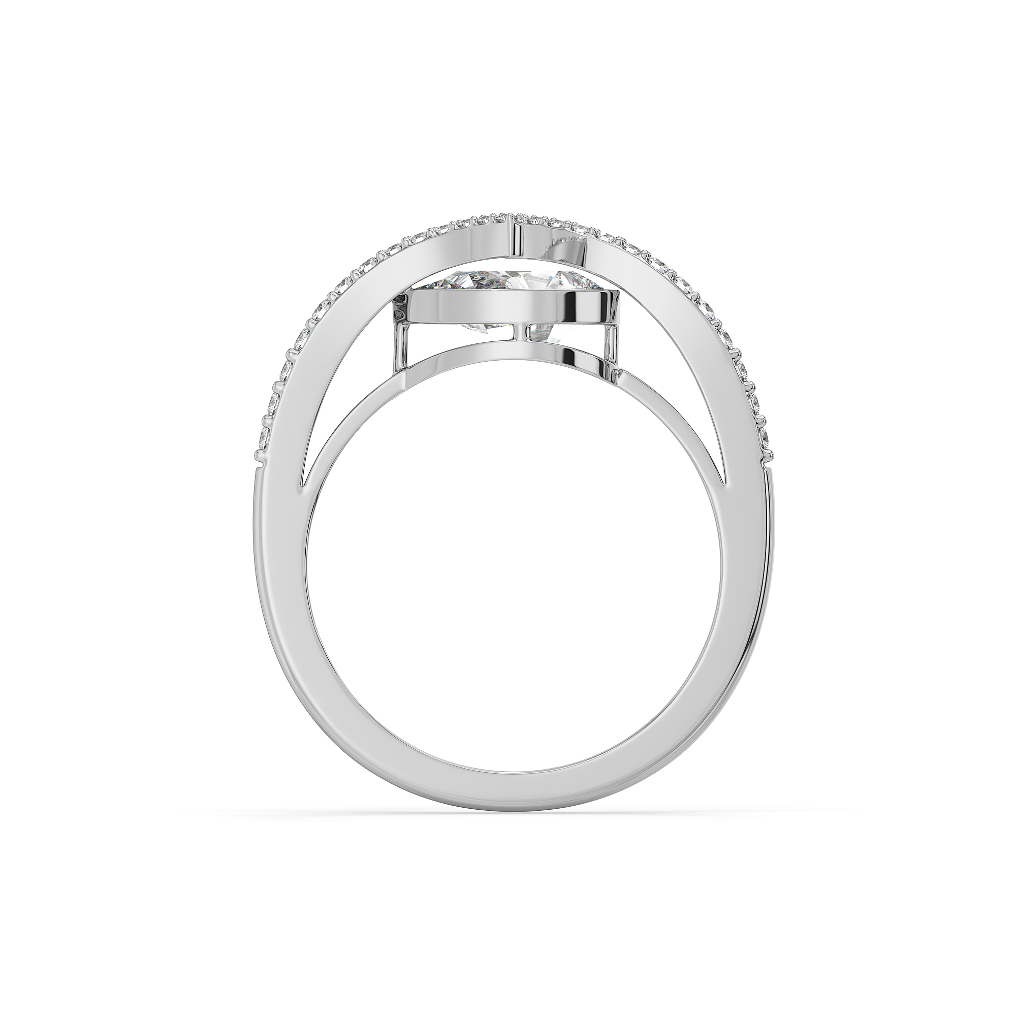 Overlaced in Pear - Pure Gold Lab Diamond Solitaire Ring