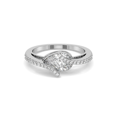 Overlaced in Pear - Pure Gold Lab Diamond Solitaire Ring